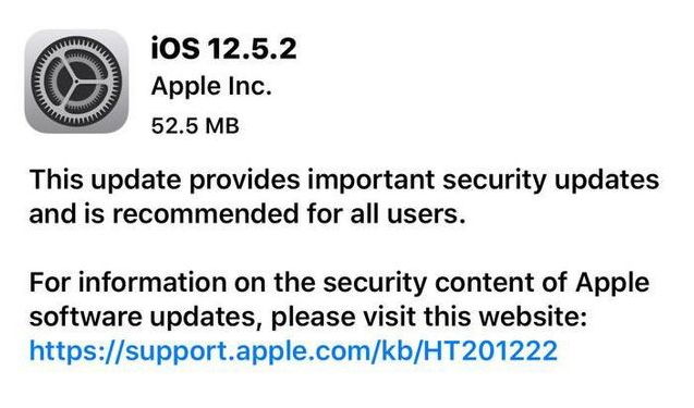 日喀则苹果手机维修分享iOS12.5.2发布，建议所有老苹果用户安装 